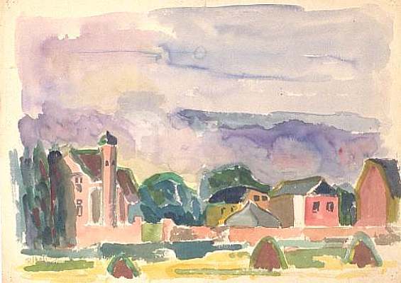 Xanten, water colour by Peter Janssen.