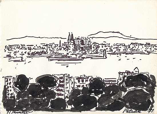 Palma 1971, Zeichnung von Peter Janssen