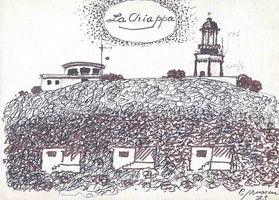 La Chiappa - Korsika 1973, Zeichnung von Peter Janssen