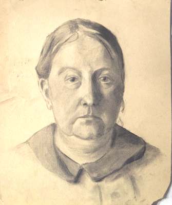 Portrait einer Frau, Zeichnung von Peter Janssen