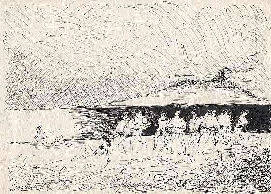 Ischia 1966, Zeichnung von Peter Janssen