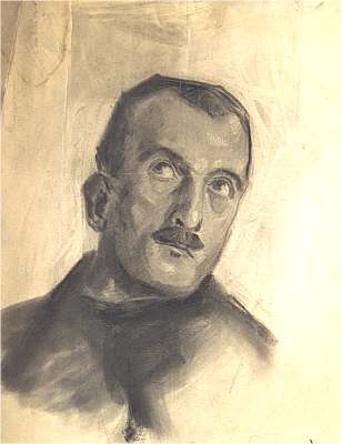 Portrait eines Mannes, Zeichnung von Peter Janssen