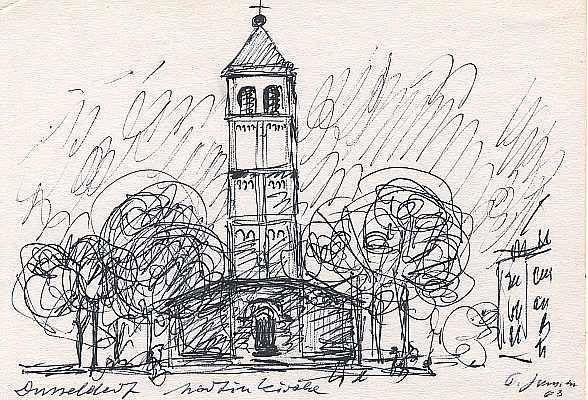Martinkirche Dsseldorf, Zeichnung von Peter Janssen