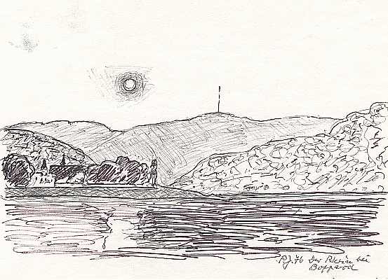 Der Rhein bei Boppard, Zeichnung von Peter Janssen