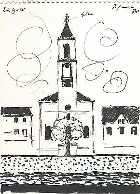 St. Goar, Zeichnung von Peter Janssen