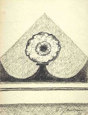 Baum in Dreieck 1970, Zeichnung von Peter Janssen
