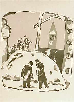 Winter Landscape , 1950, lithograph by Peter Janssen.
