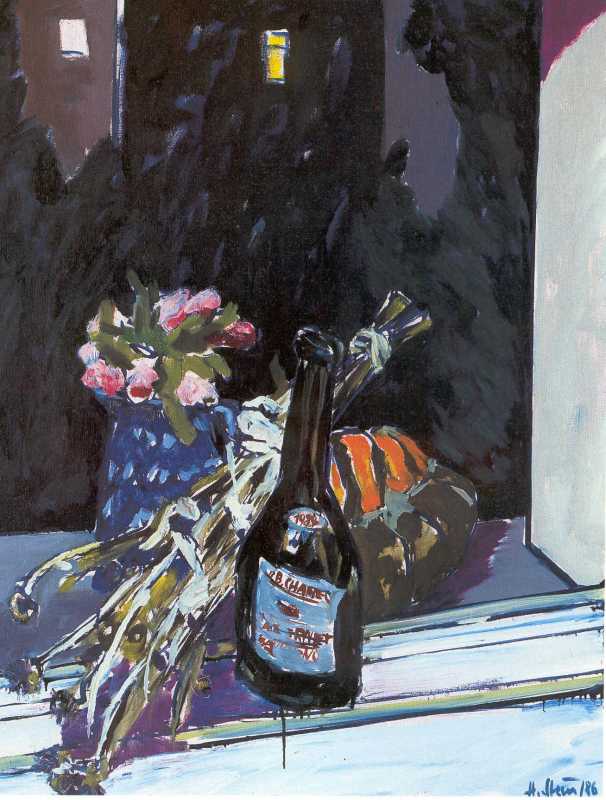 Zierkrbis-Stilleben zur Nacht 1986