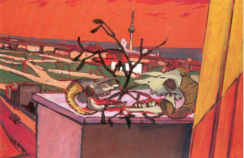 Berlinlandschaft mit Fernsehturm (rot) 1976